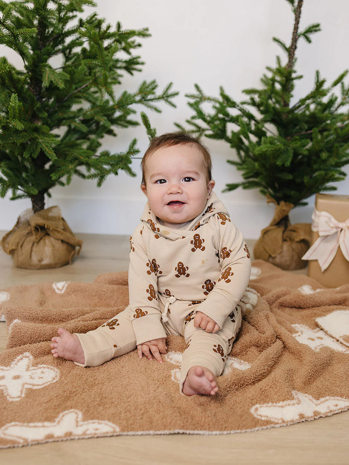 Mebie Baby - Gingerbread Hooded French Terry Set in Light Tan