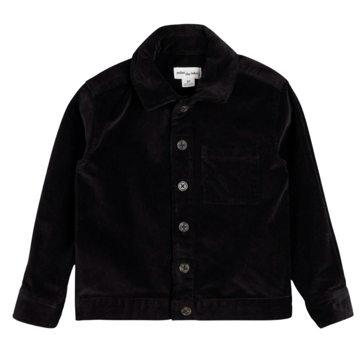 Miles - Corduroy Shacket in Black