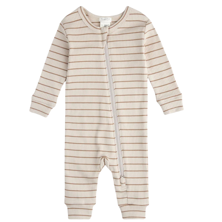 Petit Lem - Modal Rib Sleeper in Dune Stripes