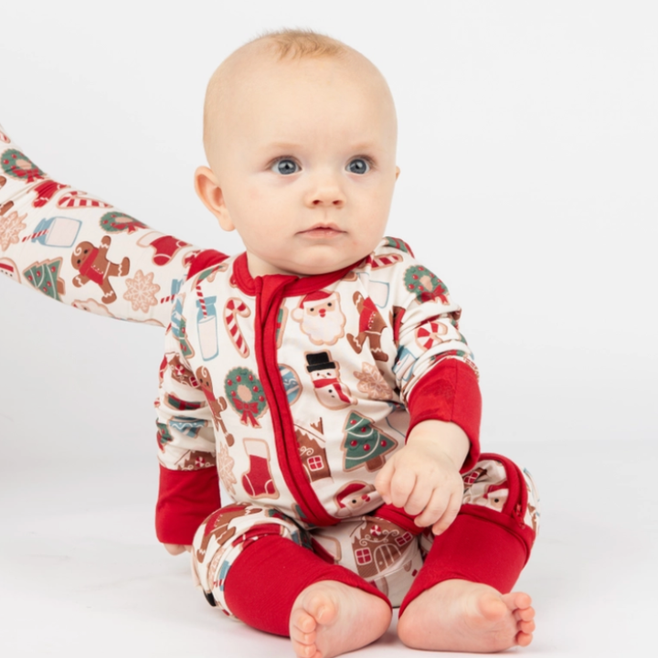 Emerson and Friends - Milk & Cookies Christmas Bamboo Baby Convertible PJs (18-24mo)