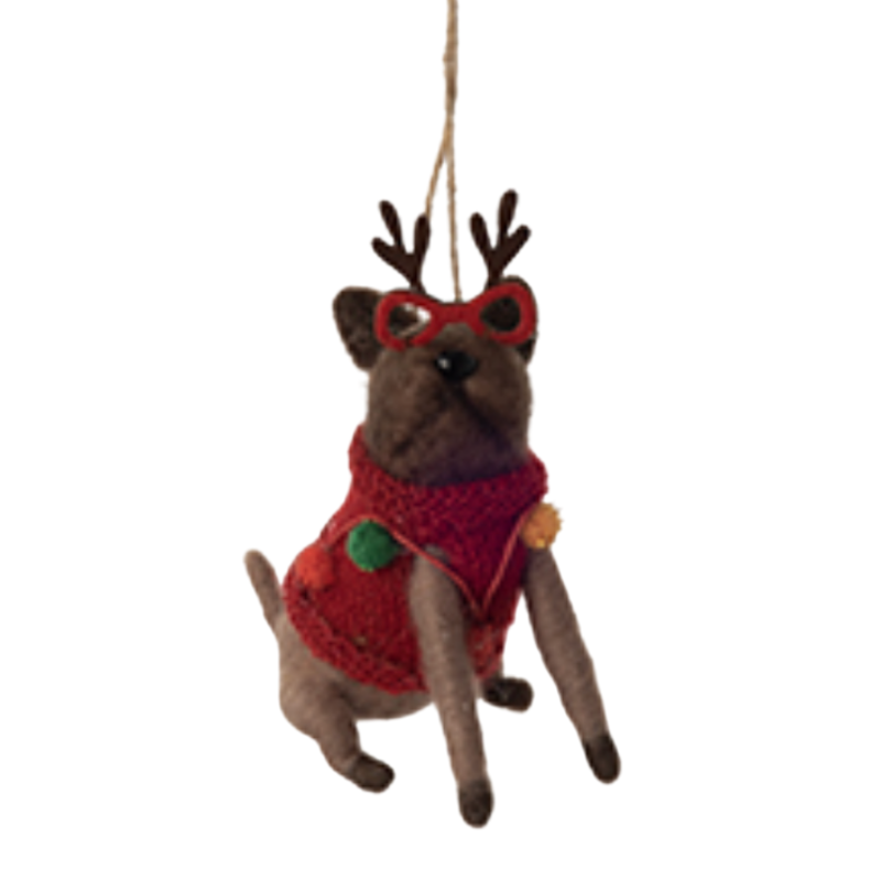 Christmas Dogs Felt Ornaments (8 Styles) - 3.5" - 5.5"