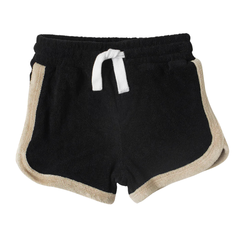 Little Bipsy terry cloth track shorts black