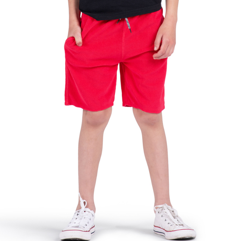 Appaman - Boys Terry Cloth Camp Shorts in True Red