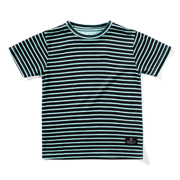 Munster Kids striped tee in washed mint