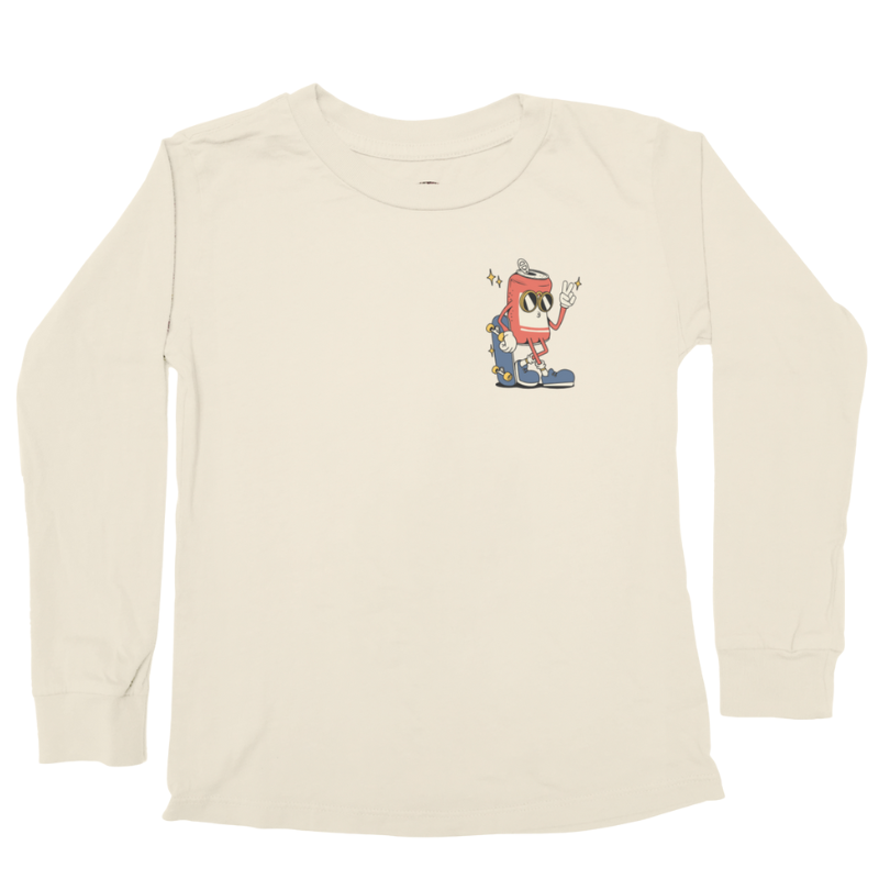 Tiny Whales - 'Stay Fresh' LS Tee in Natural (front/back graphic)
