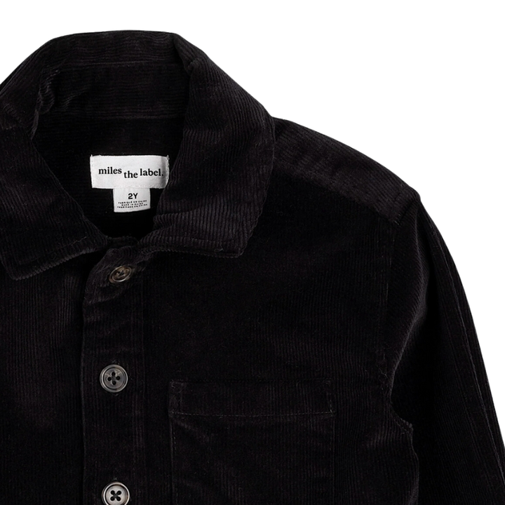 Miles - Corduroy Shacket in Black