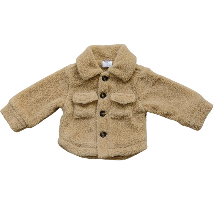 Mebie Baby - Sherpa Shacket in Tan