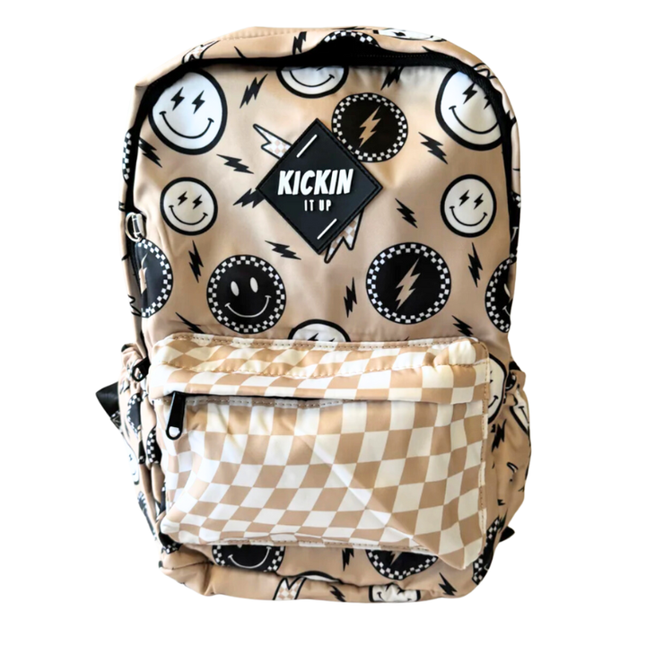 Kickin It Up - Rad Vibes Backpack in Beige - Two Sizes