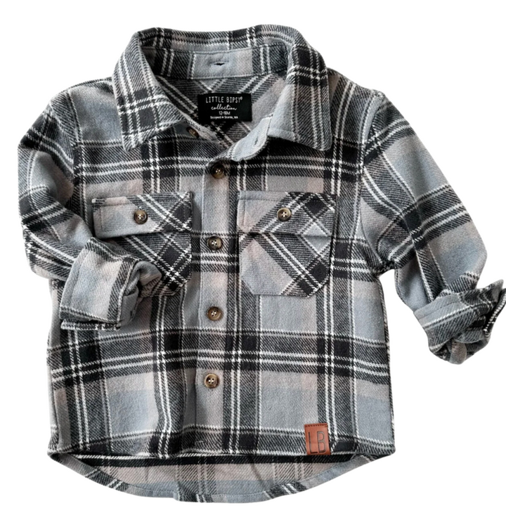 Little Bipsy - Hooded Flannel in Sky