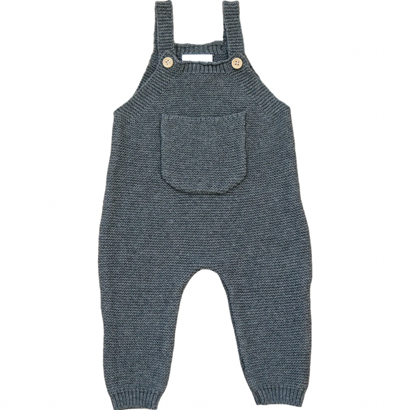 Mebie Baby - Knit Pocket Overalls in Charcoal