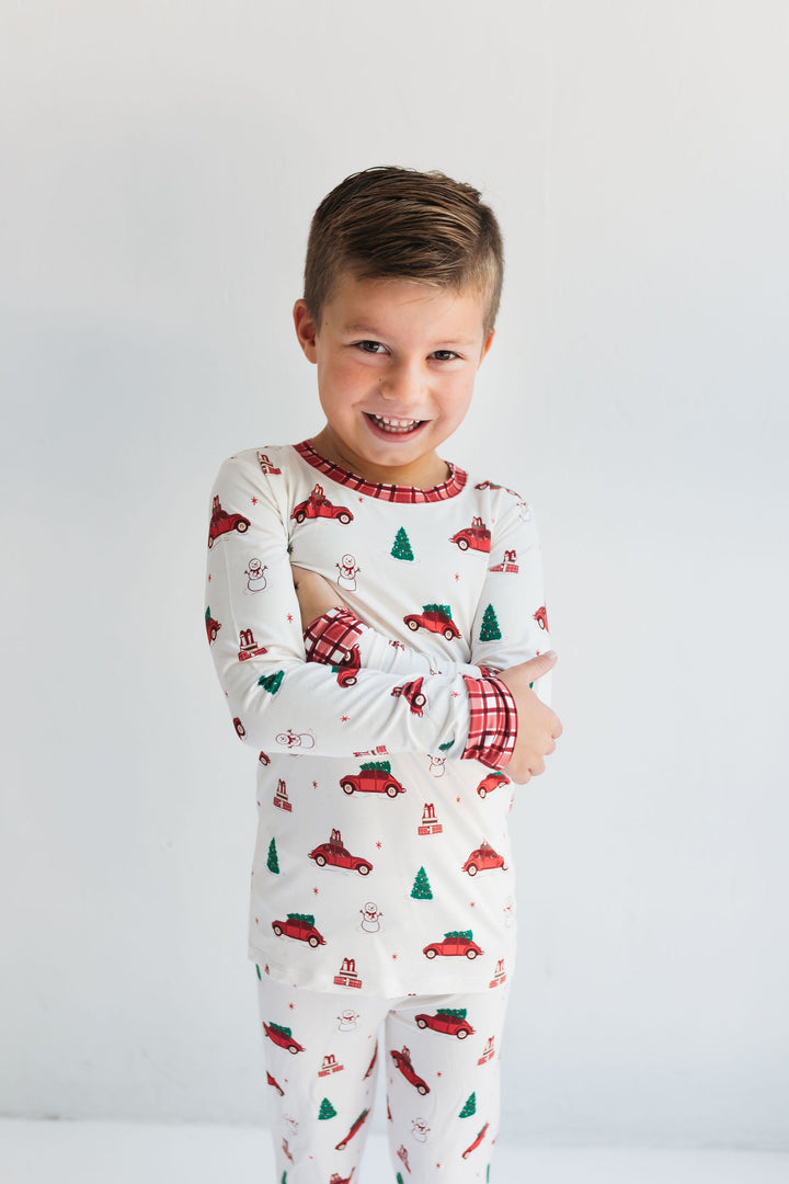 In My Jammers - Holly Jolly Cruisers Two-Piece PJ Set in White