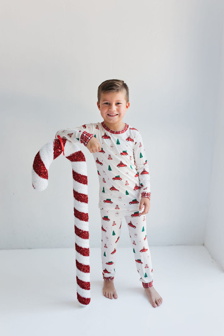 In My Jammers - Holly Jolly Cruisers Two-Piece PJ Set in White