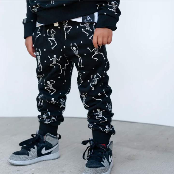 Trilogy Design Co - Dancing Skeletons Joggers in Black (6-12mo, 12-18mo, 3T)