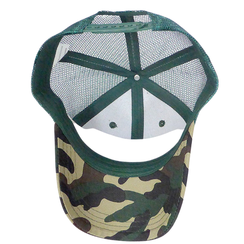 Children s Camo Trucker SnapBack Hat in Green Roman Leo