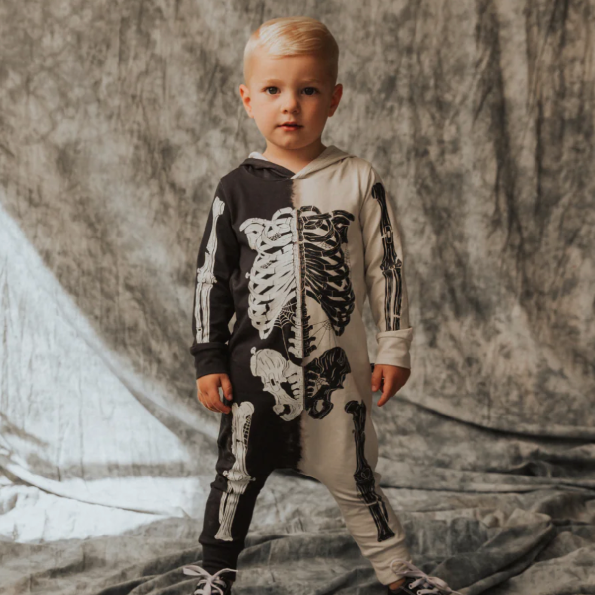 Rags - Full Body Skeleton Romper β Roman & Leo | Cool, Trendy Boys Clothes