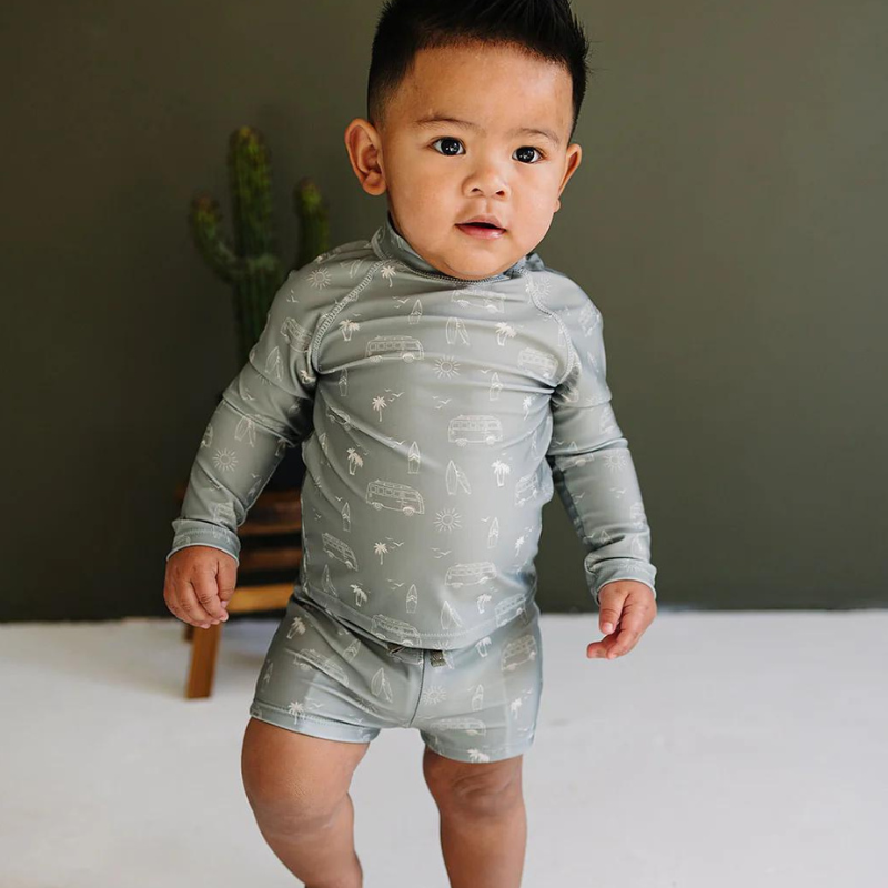 MEbie Baby rashguard and shorts swim