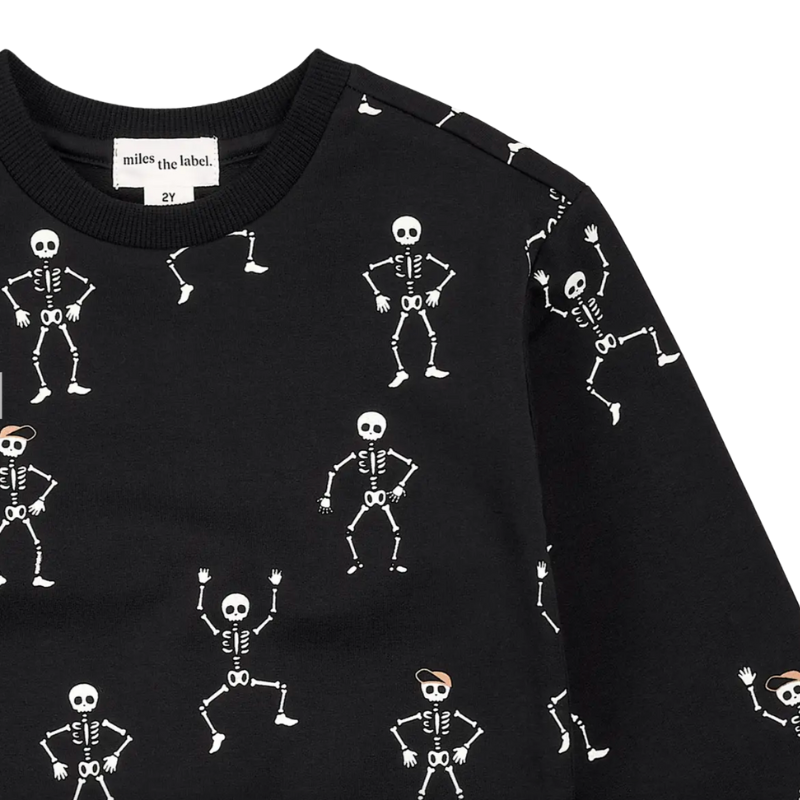 Miles - Glow-in-the-Dark Skeletons Sweatshirt in Black
