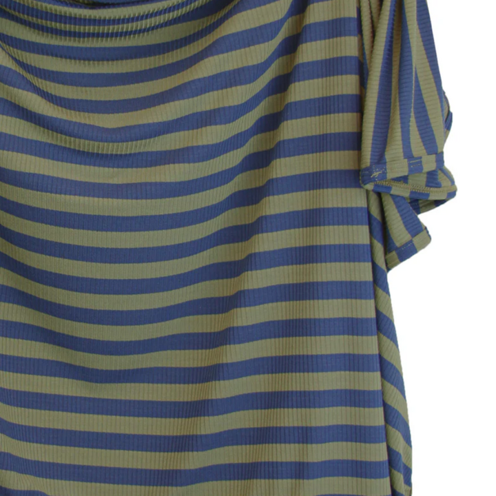 Lou Lou & Co - Rome Swaddle Blanket in Navy/Green Stripes