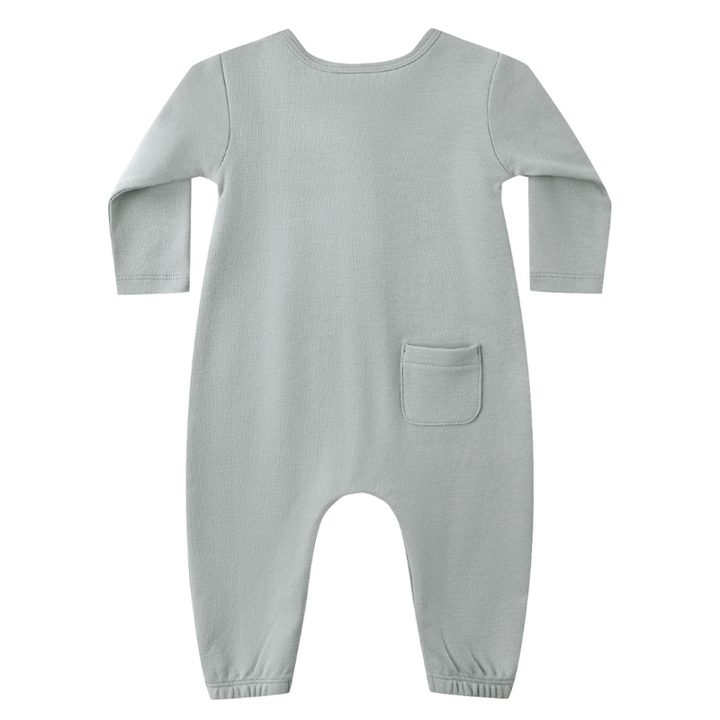 Quincy Mae - Long Sleeve Jumpsuit in Steel Blue