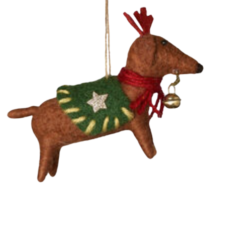 Christmas Dogs Felt Ornaments (8 Styles) - 3.5" - 5.5"