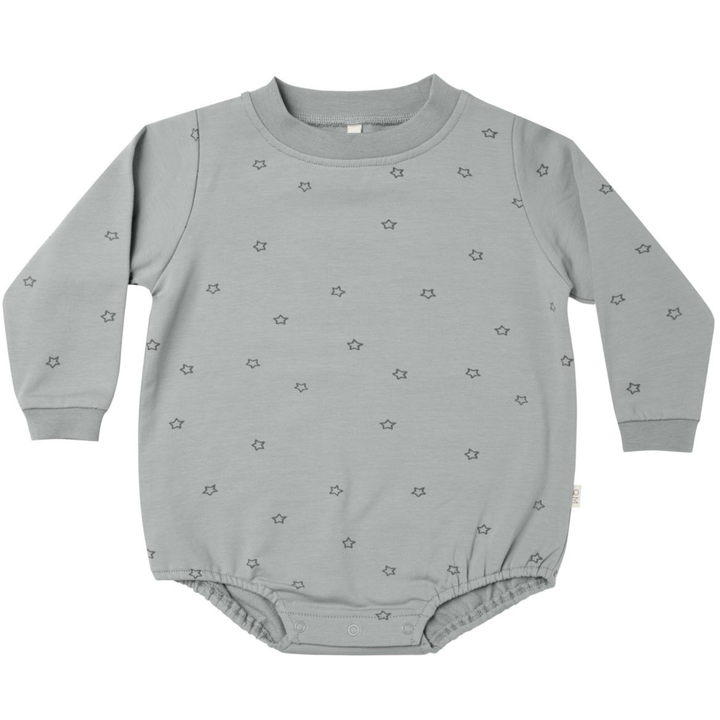 Quincy Mae - Stars Bubble Romper in Dusty Blue