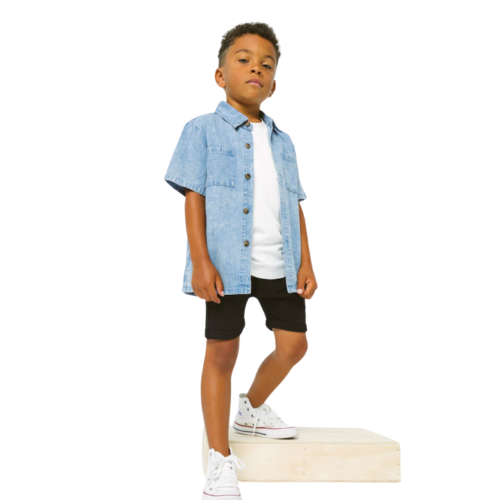 Little Bipsy - Chambray Short Sleeve Button Up