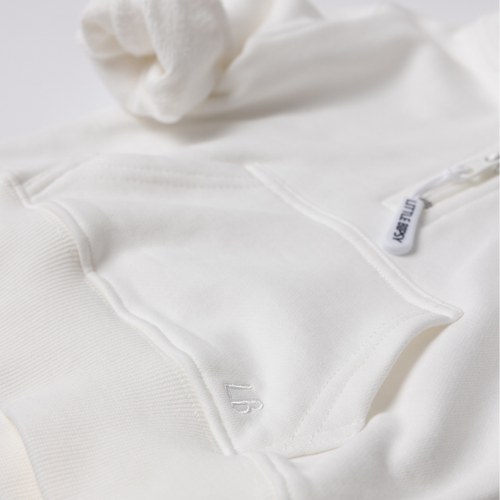 Little Bipsy - Quarter Zip Hoodie in White