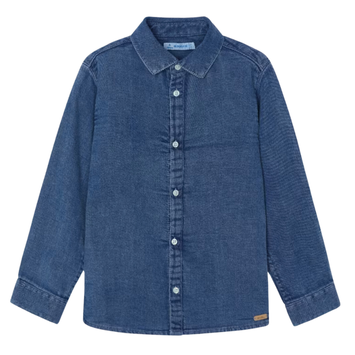 Mayoral - Long-Sleeved Soft DARK Denim Shirt
