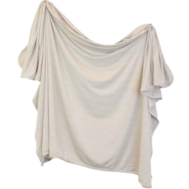 Lou Lou & Co - Banks Swaddle Blanket in Tan w/ Micro Stripes