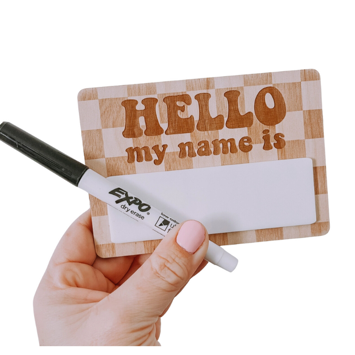 Sugar Koated Designs - Hello My Name Is Birthday Announcement Wood Sign