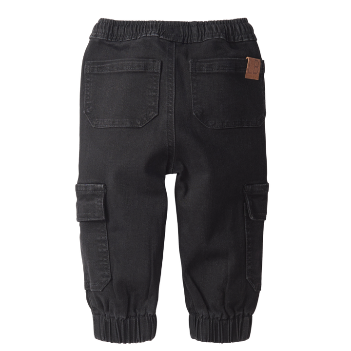 Little Bipsy - Cargo Denim Joggers in Black Wash