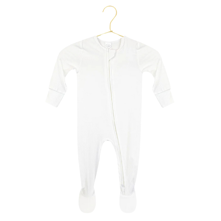 Lou Lou & Co - Wren Ribbed Zipper Footies in Ivory