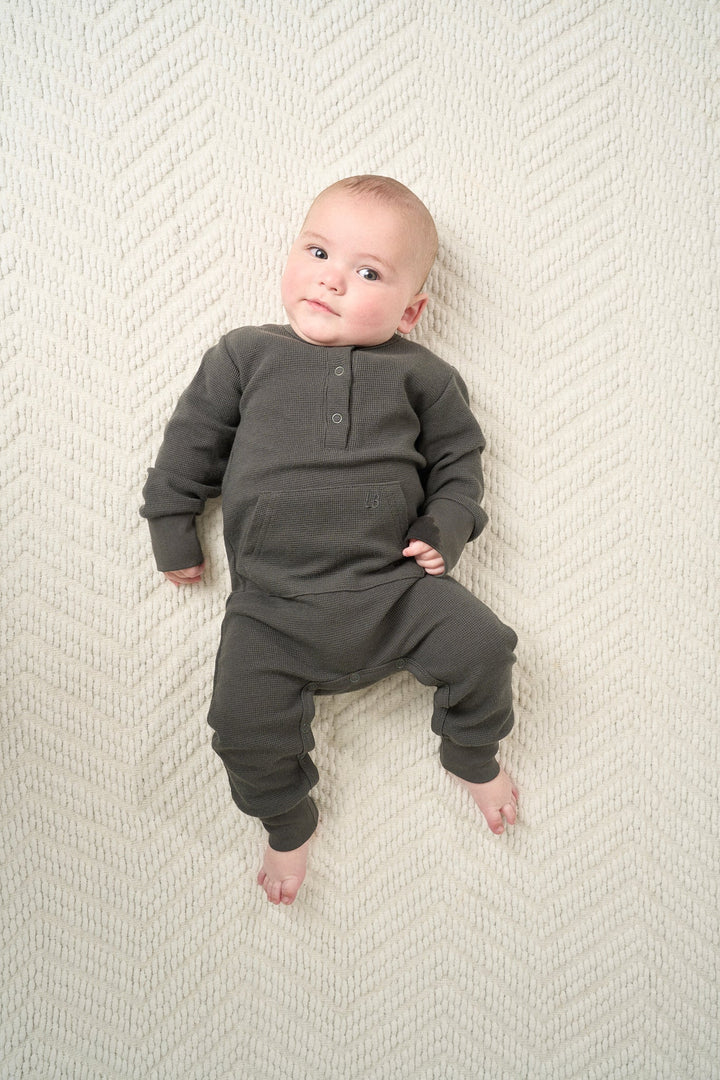 Little Bipsy - Waffle Romper in Shadow