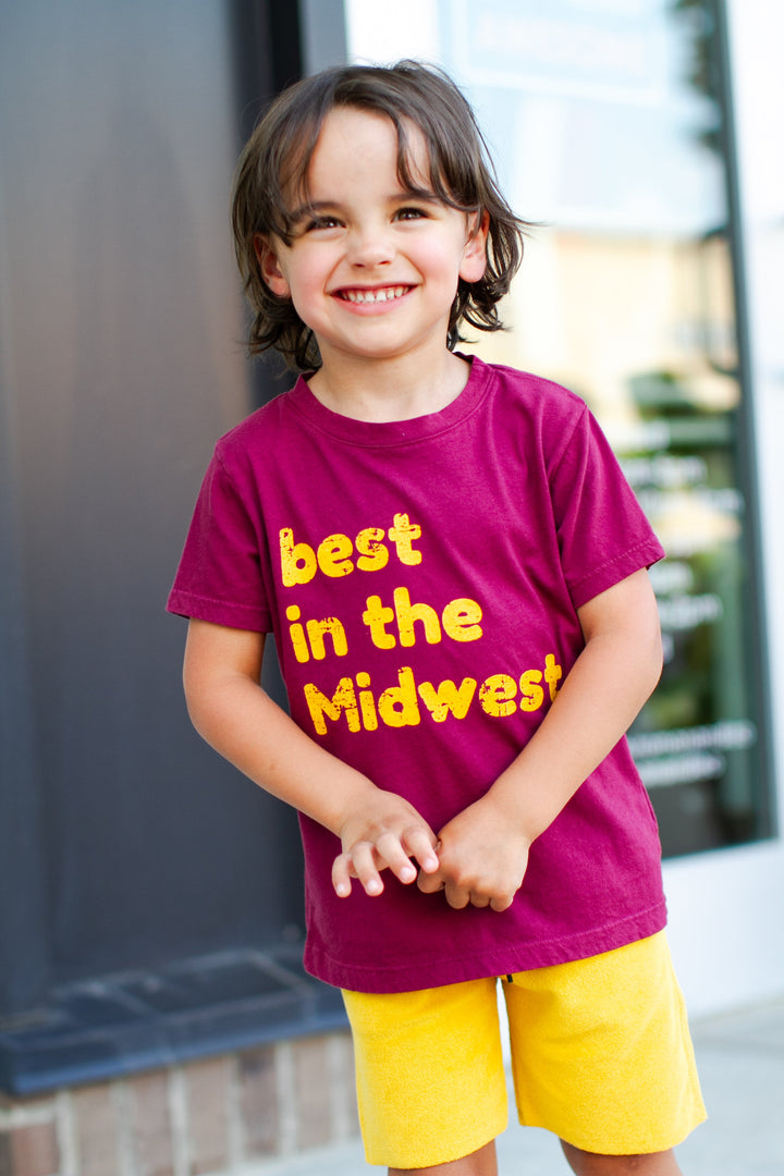 Roman & Leo - Best in the Midwest Tee in Maroon