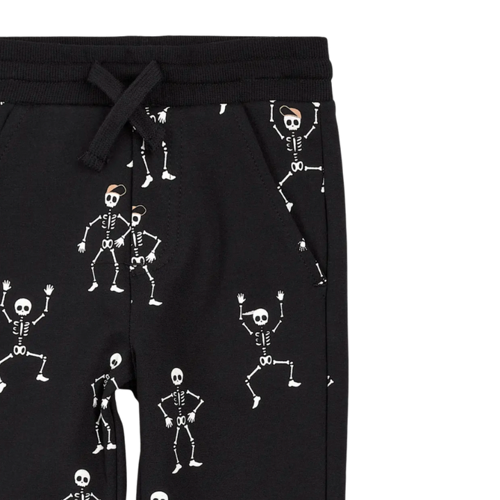 Miles - Glow-in-the-Dark Skeletons Sweatpants in Black