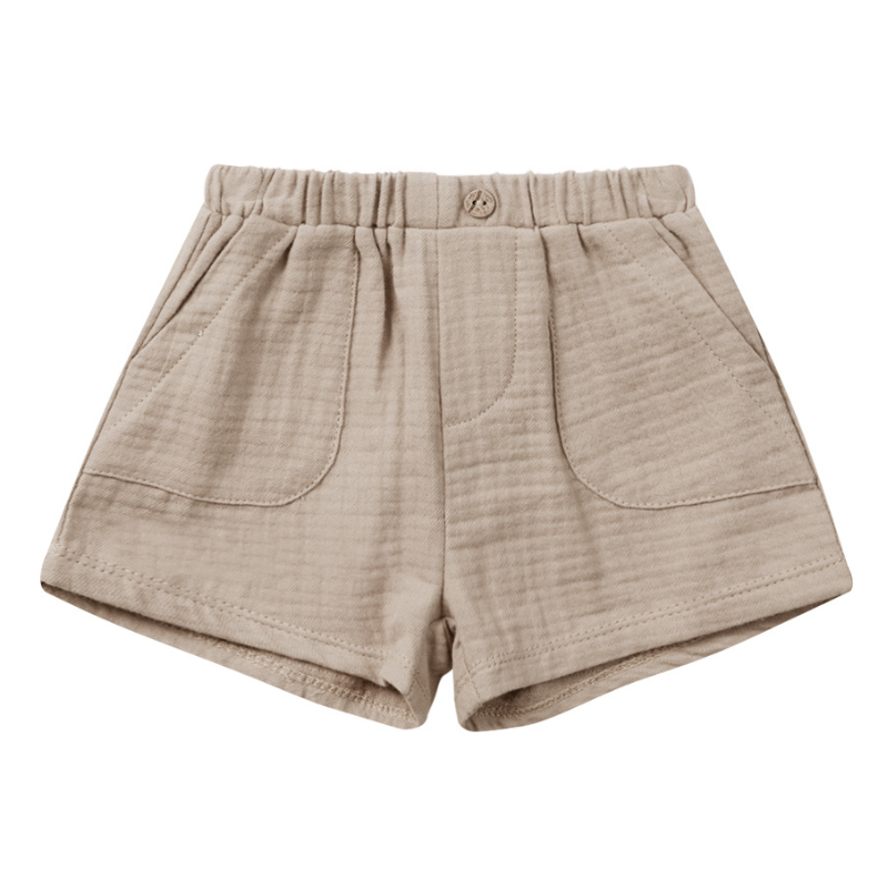 Quincy Mae utility shorts in Oat