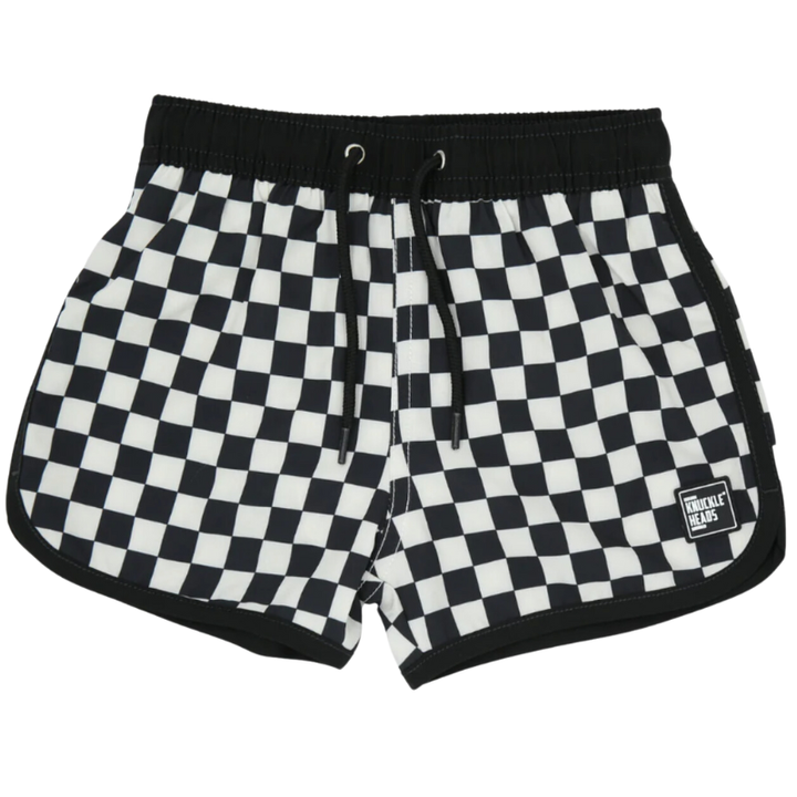 Knuckleheads - Checkered Swim Shorts in Black/White