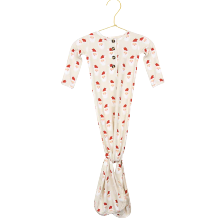 Lou Lou & Co - Infant Santa Baby Knotted Gown in Light Taupe