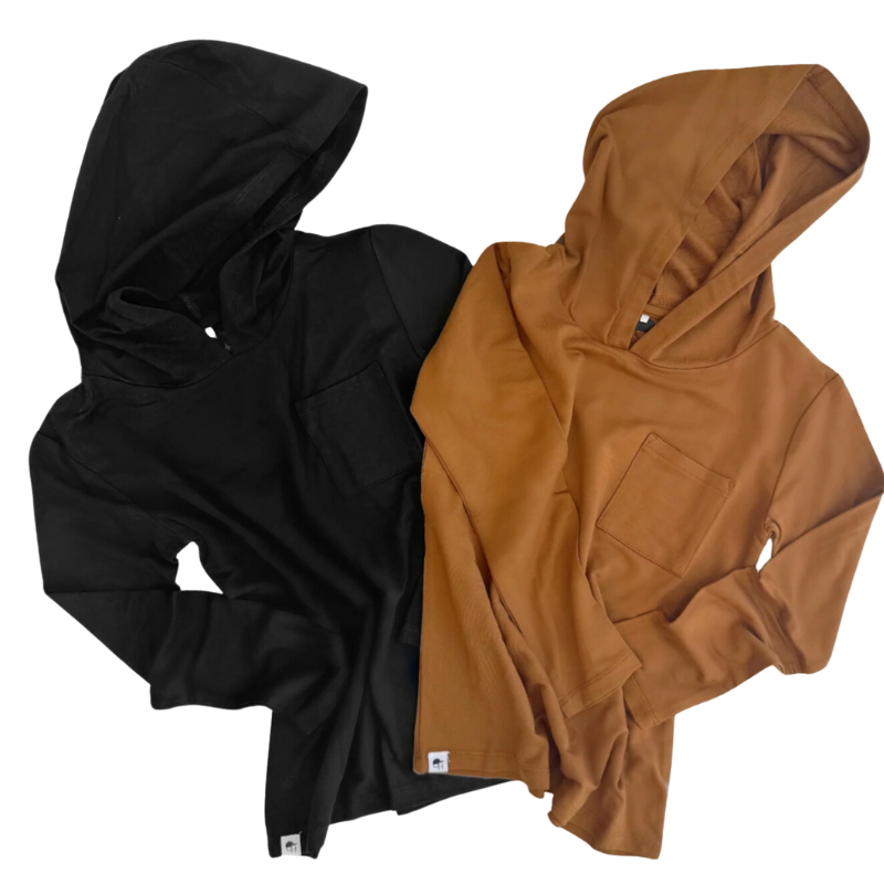 George Hats - Long Sleeve Hooded Bamboo Tee in Copper