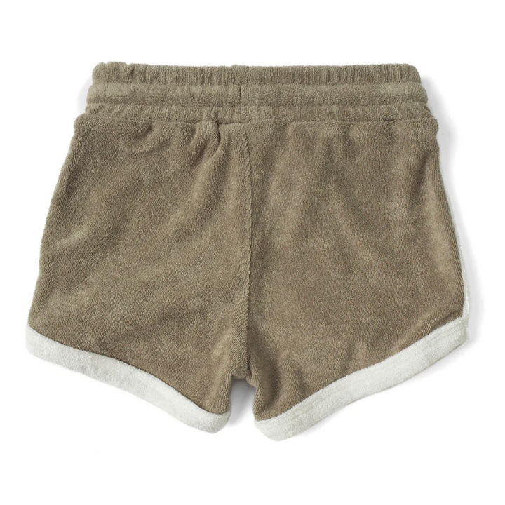 Little Bipsy - Terry Cloth Track Short in Khaki Green