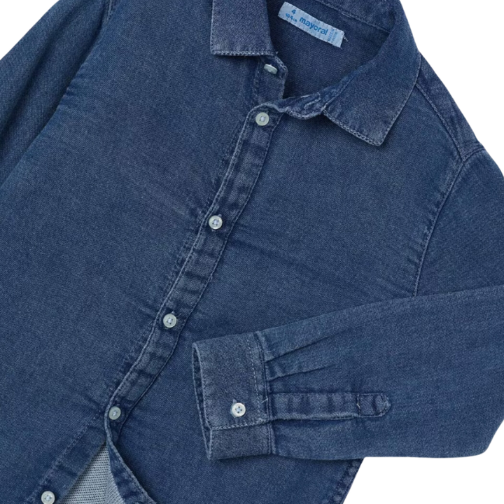Mayoral - Long-Sleeved Soft DARK Denim Shirt