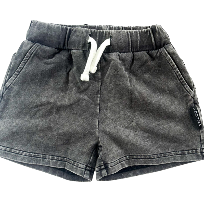 Trilogy Design Co - Acid Wash Shorts in Black