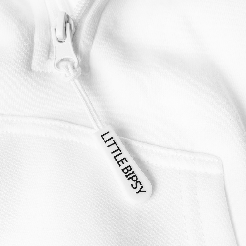 Little Bipsy - Quarter Zip Hoodie in White