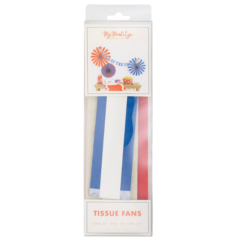 4th of july tissue fan decorations