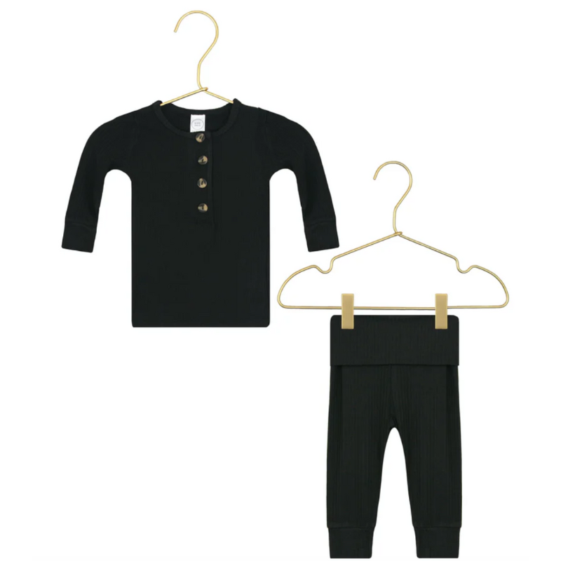 Lou Lou + Co black infant two piece set