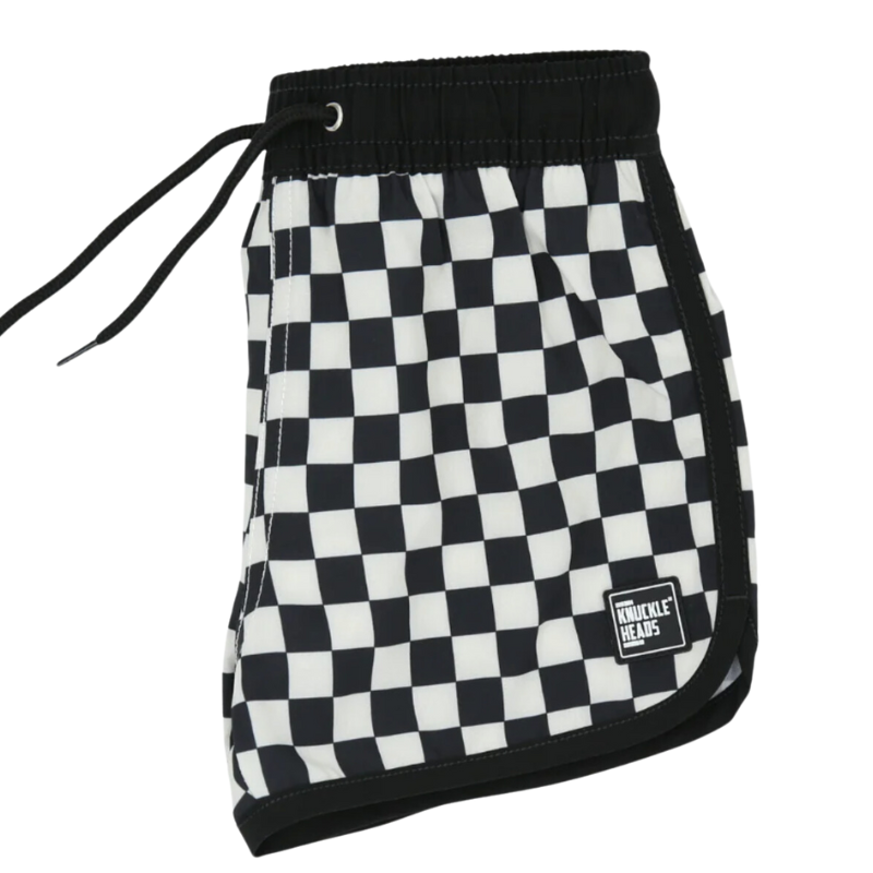 Knuckleheads - Checkered Swim Shorts in Black/White