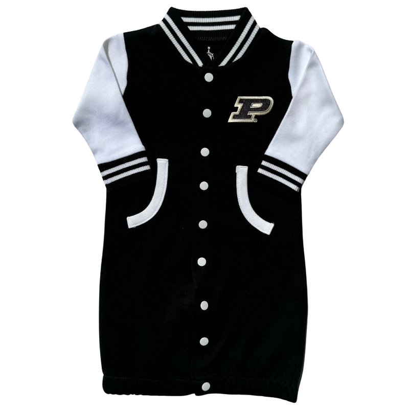 Purdue University Newborn Varsity Convertible Romper in Black (NB-3mo)