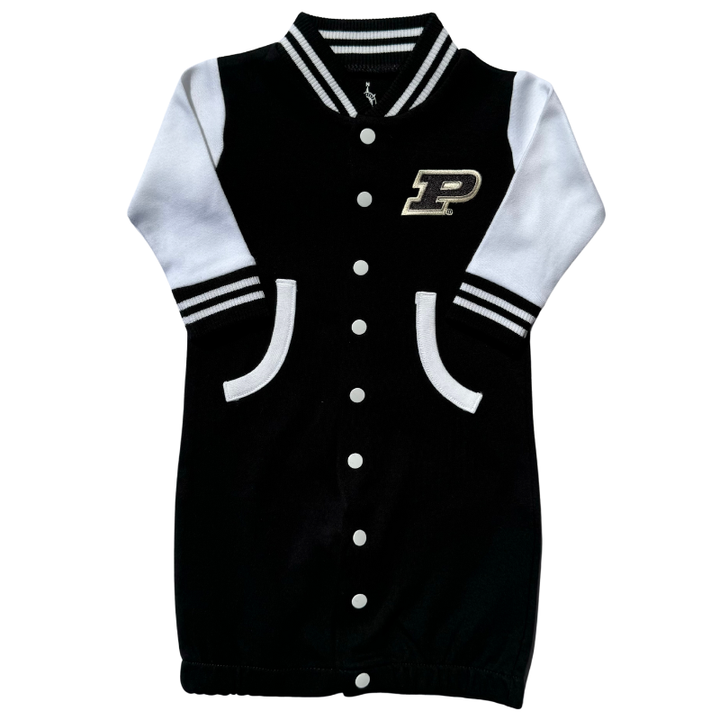 Purdue University Newborn Varsity Convertible Romper in Black