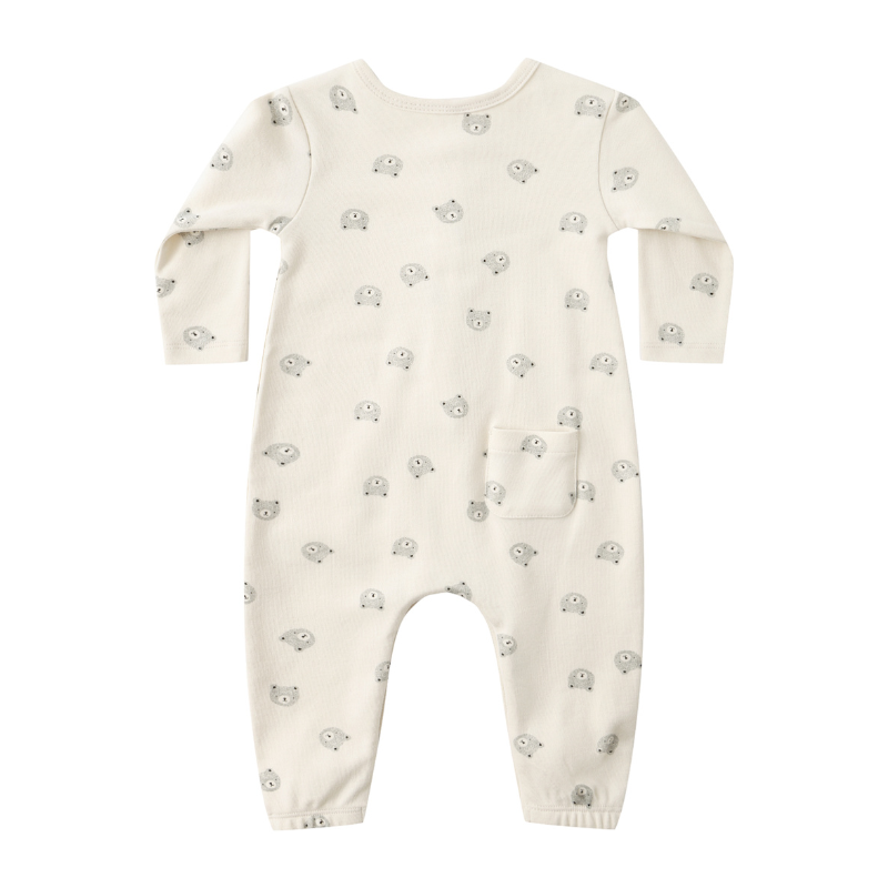 Quincy Mae - Long Sleeve Bears Jumpsuit in Natural