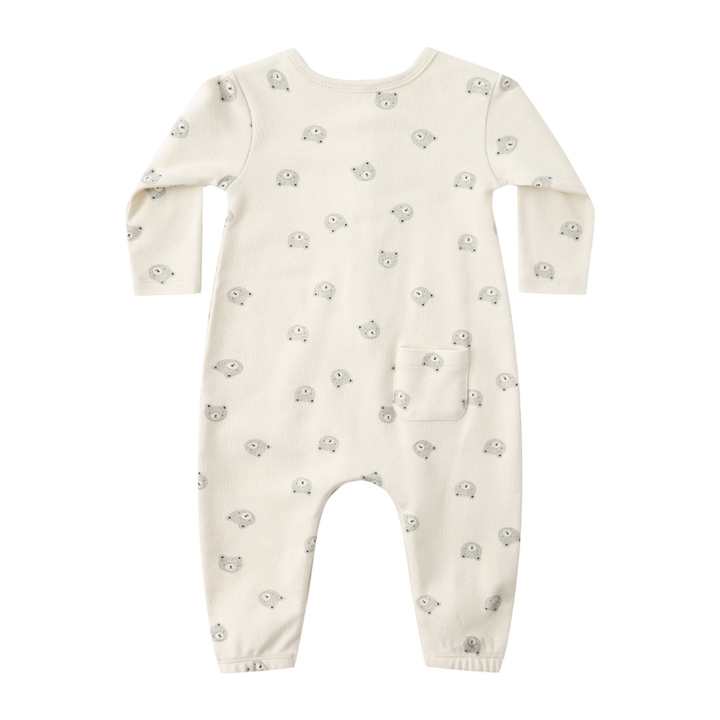 Quincy Mae - Long Sleeve Bears Jumpsuit in Natural